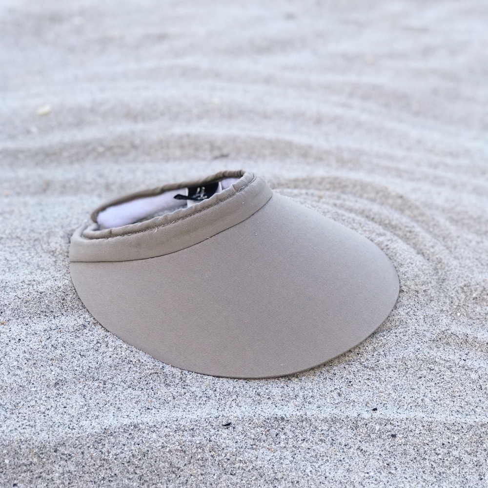 Beige Fabric Clip On Visor